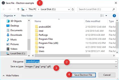 electron show save dialog sync.